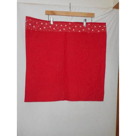 Poinsettia Christmas Wall Hanging Holiday Home Decoration Square Shape 22.5" - Picture 2 of 8